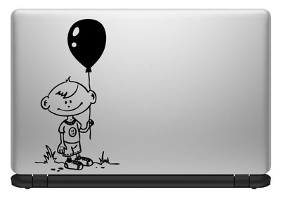 

Decor Kafe Boy Child With Balloon Laptop Sticker Self Adhesive Vinyl Laptop Decal 15.6