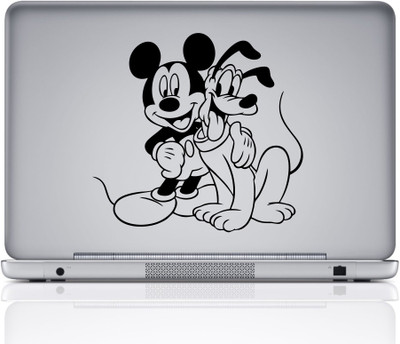 Decor Villa Decor Villa Micky And Pluto Laptop Sticker Self Adhesive Vinyl Laptop Skin Compatible for 15.6 inch(Theme: Comics & Cartoons)