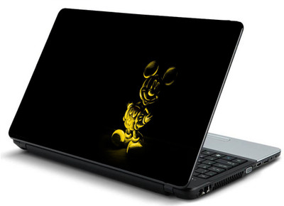 

Geek CARTOON BLACK BACKGROUND CHARACTER MICKEY MOUSE Laminated Vinyl Laptop Decal 15.6