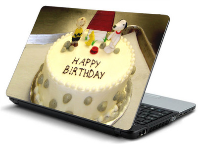 

Geek Happy Birthday Cake HQ Laminated Vinyl Laptop Decal 15.6