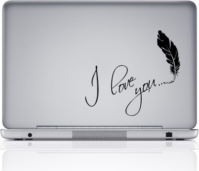 Decor Villa Decor Villa I Love U Laptop Sticker Self Adhesive Vinyl Laptop Skin Compatible for 15.6 inch(Theme: Signs & Symbols)
