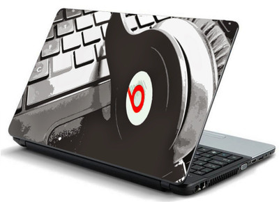

Geek Headphone Laptop Beats On Keyboard HQ Laminated Vinyl Laptop Decal 15.6