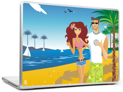 

Print Shapes Cartoon girl & boy painting on beach Vinyl Laptop Decal 15.6