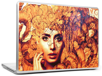 

Print Shapes Beautiful girl art painting Vinyl Laptop Decal 15.6