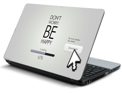 

Geek dont worry be happy HQ Laminated Vinyl Laptop Decal 15.6