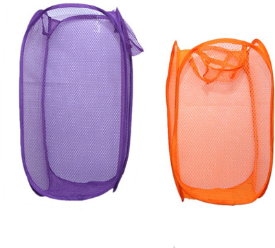 62% OFF on Kuber Industries 20 L Orange, Purple Laundry Bag(Fiber)