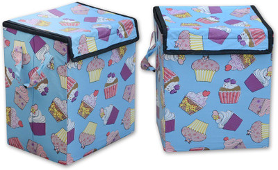 

The Intellect Bazaar 4 L Pink, Blue, Purple Laundry Basket(PVC), Blue;pink;purple