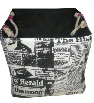 Creative Textiles 20 L White, Black Laundry Bag(Cotton)