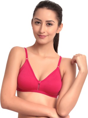 Floret Double Layer Seamless-Cup T-Shirt Bra Non Padded & Medium Coverage Women Everyday Non Padded Bra(Pink)