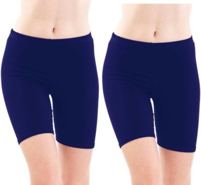 GRAVITEE Solid Women Blue Cycling Shorts