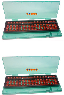 Abica Abacus math learning kit for kids Brown 17 rod with box ( Pack of 2 )(Multicolor)