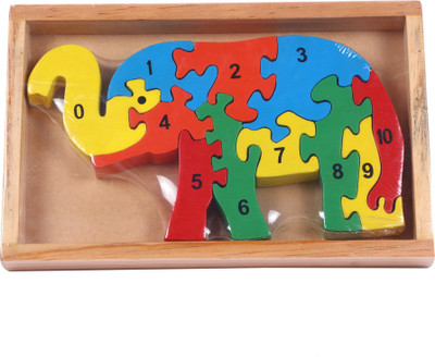 

Little Genius Counting on Elephant Jigsaw Coloured, Multi Color - Elephant Puzzle(Multicolor)
