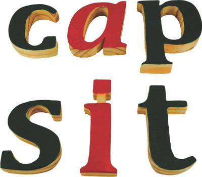 

Enigmatic Woodworks Wooden English Small Cap Alphabets (Single Face Colored) (Large)(Green, Red)