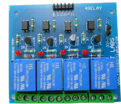 

Robosoft Labs 4 Channel +12V OPTOCOUPLER Protection BASED Relay Board Module for ALL MICROCONTROLLER(Multicolor)