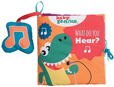 

Baby Genius What Do You Hear Soft Activity Book with Sound for Infants by Manhattan Toy(Multicolor)