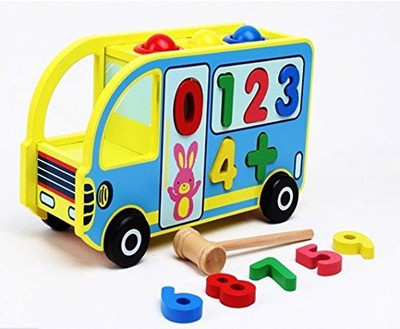 

Mu Yaya Multicolor Wooden Bus Educational Toy With Accessories(Multicolor)