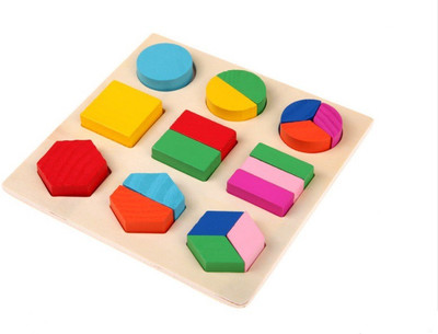 

Kuhu Creations Kids Wooden Geometry Learning Educational Toys.(Multicolor)