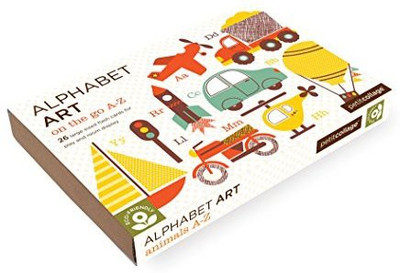 

Petit Collage A-Z Alphabet Art Cards, On the Go(Multicolor)