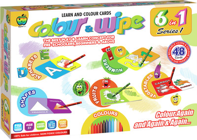 

Apple Fun Colour & Wipe 6 in 1 Series 1(Multicolor)