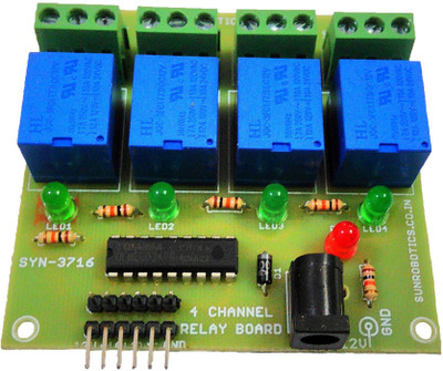 SunRobotics Four Channel 12V Relay Board Module(Multicolor)