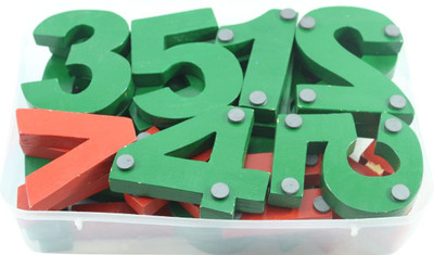 

Enigmatic Woodworks Wooden Magnetic Numbers (All Face Colored)(Large)(Green, Red)