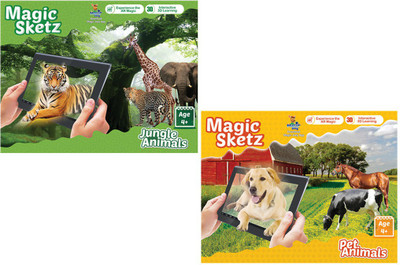 

Augment Works Magic Sketz – 3D Combo Pack Of Jungle & Pet Animals(Multicolor)