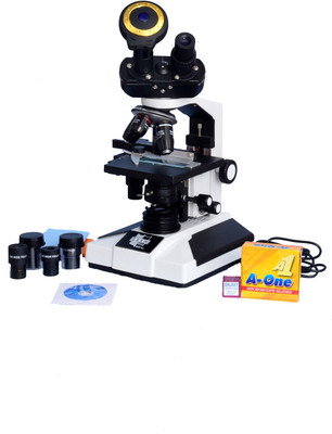 

E.S.A.W Pathological Doctor Compound Student Binocular Microscope, 40X-1500X Mag., Led Illumination with SEMI-PLAN ACHRO OBJECTIVES, 3MP CMOS CAMERA AND KIT(containing 50 Blank Slides+Cover Slips+cleaning cloth+dust cover)(White)