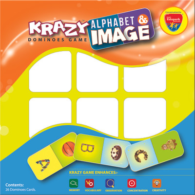 

Mind Wealth Krazy Alphabet and Image Dominoes Game(Multicolor)