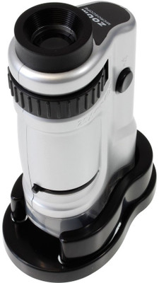 

Zingalalaa Zoom Pocket Microscope with LED, 20-40x Magnification(Silver)