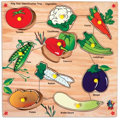 

Instabuyz Kingsize Identification Tray Vegetables with Knobs for Kids Learning(Multicolor)