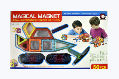 

Powerpak Magical Magnet - 56 Pcs Magnetic Blocks to Enhance the Intellectual Development and Creativity(Multicolor)