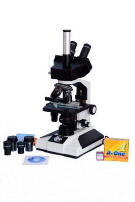 

E.S.A.W Trinocular Pathological Microscope With Semi-Plan Achro Objectives With Kit (50 Slides+ Cover Slips) 40x-1500x Mag., Led Illumination(White)