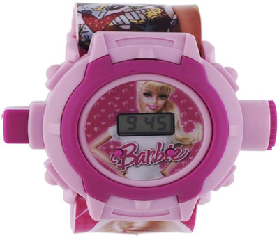 

Aquaras Barbie 24 Images exciting multicolour Projector Watch(Pink)