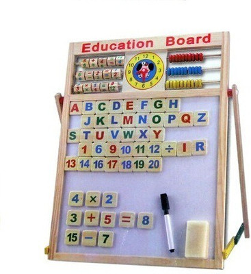 Sreshta 2 in 1 Magnetic Drawing Board with Alphabets & Numbers(White, Black)