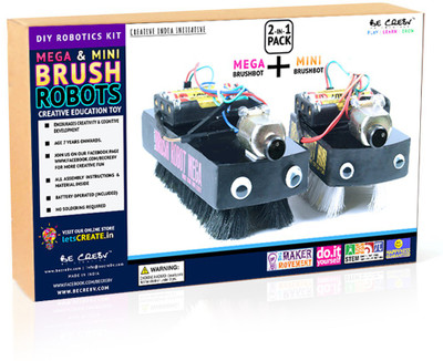

Be Cre8v Mega & Mini Brush Robot KIT 2-in-1 Pack(Multicolor)