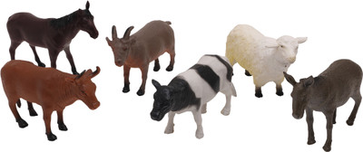 

Baby Tintin Farm animals (6 piece) with realistic features and looks(Multicolor)