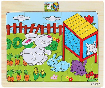 

Tickles Wooden Animal 20 Pieces Puzzles for Kids (Set of 6 and Design May Vary 2 yrs Plus(Multicolor)