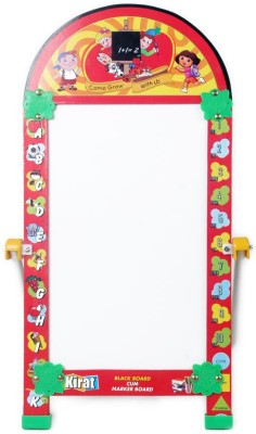 

Creative Kids Kirat Small Reusable Chalk and Marker Writing Double-Side Board(Red)