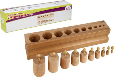 11% OFF on Eduedge Montessori Materials Sensorial - Cylinder Blocks - 2(Beige)