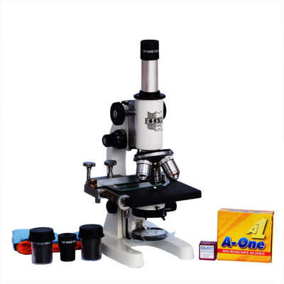 

E.S.A.W Medical Microscope With 50 Blank Slides And Cover Slips (Contains 10x,45x And 100x Oil Immersion Objectice, 10x And 15x Wf Eye-Piece)(White)