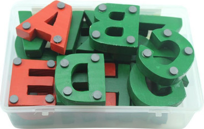 

Enigmatic Woodworks Wooden Magnetic English Alphabets (All Face Colored)(Green, Red)