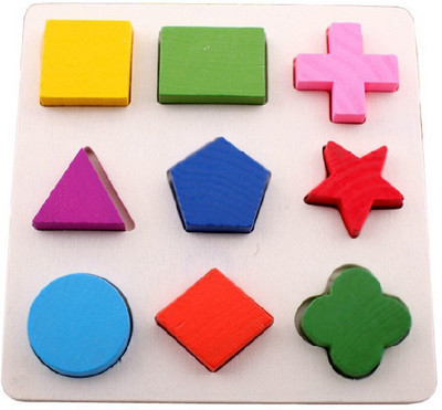 

WISSEN WOODEN GEOMETRIC SENSORY PUZZLE(Multicolor)