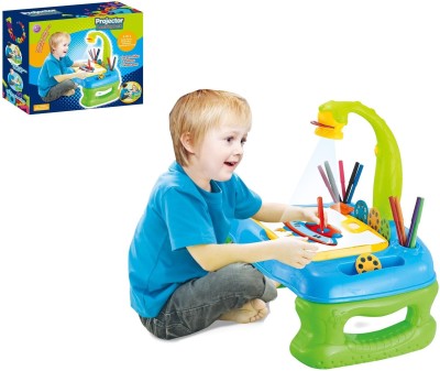 

Building Mart Children's 4 in 1 Projector Learning Desk - Table Lamp, Projection, Painting & Spelling Set(Multicolor)