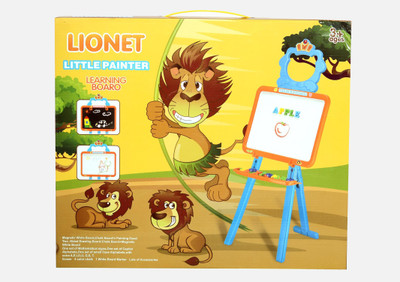 

Planet of Toys Lion Little Painter Learning Magnetic Board, White Board & Chalk Baord (3 in 1)(Multicolor)