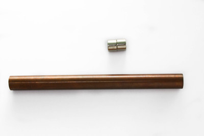 

Techtone Magnetics Neodymium (NdFeB) Rare Earth Magnet 2 pcs with Copper pipe / Copper Tube for Lenz's Law - Eddy current Experiment(Silver)