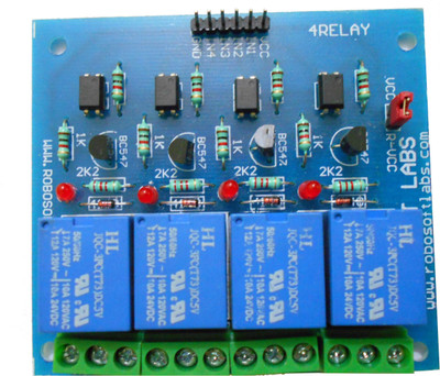 

Robosoft Labs 4 Channel +5V/6V OPTOCOUPLER Protection BASED Relay Board Module for ALL MICROCONTROLLER(Multicolor)