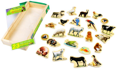 

QISIWEI Wooden Magnetic Cutout Stickers in Wooden Carry Case for Kids(Multicolor)