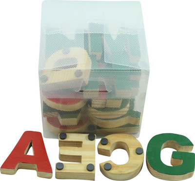 

Enigmatic Woodworks Wooden Magnetic English Alphabets (Single Face Colored)(Green, Red)