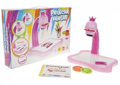 

HR 3 in 1 Kids Magic Drawing Brajector - Table Lamp, Projector, Painting (pink)(Multicolor)