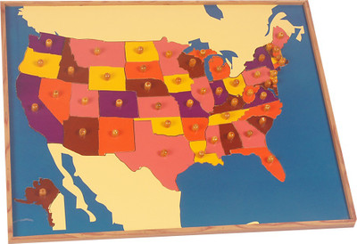 

Kidken Montessori Map Puzzle: USA(Multicolor)